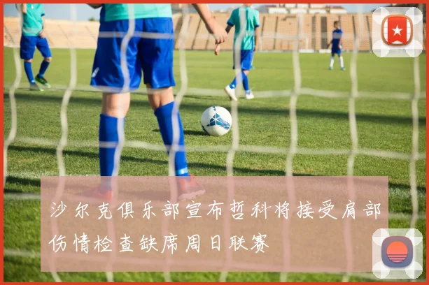 沙尔克俱乐部宣布哲科将接受肩部伤情检查缺席周日联赛